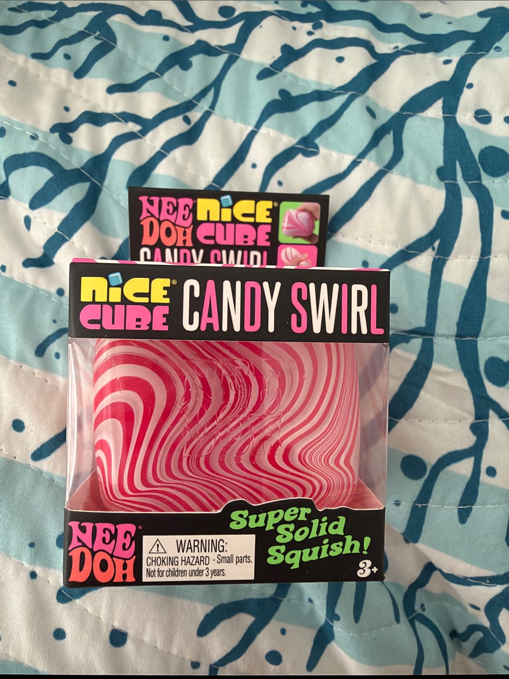 Nice Cube Candy Swirl Squishy Toy - Pink White by NeeDoh